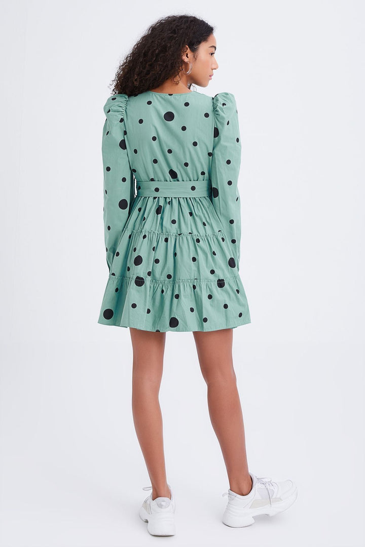 Belted Polka Dot Dress Mint