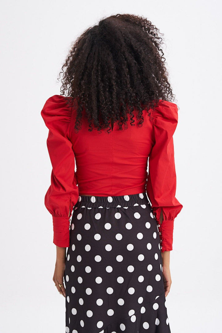 Balon Kol Gipeli Bluz Kırmızı