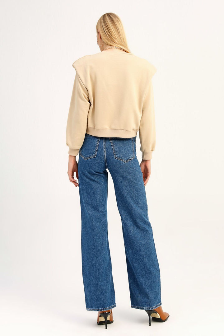 High Waist Wide Leg Jeans Blue