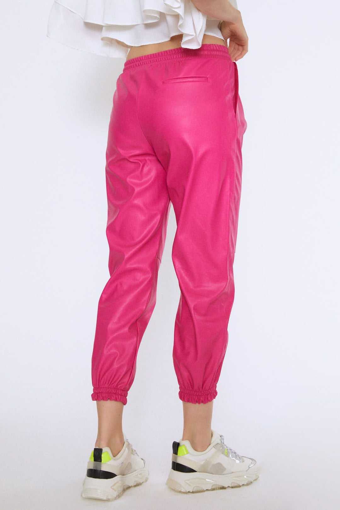 Beli Lastikli Jogger Pantolon Fuşya