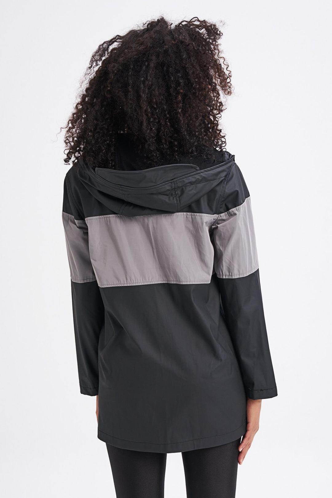 Hooded Pocket Raincoat Black