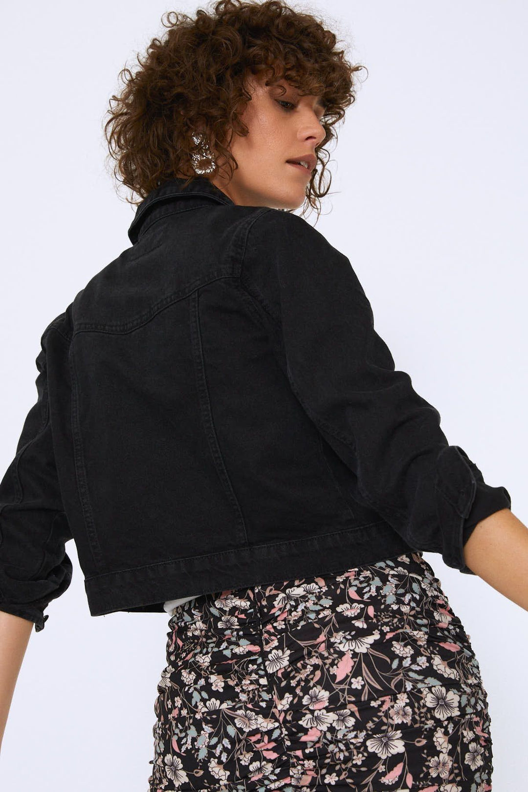 Crop Kot Ceket Antrasit