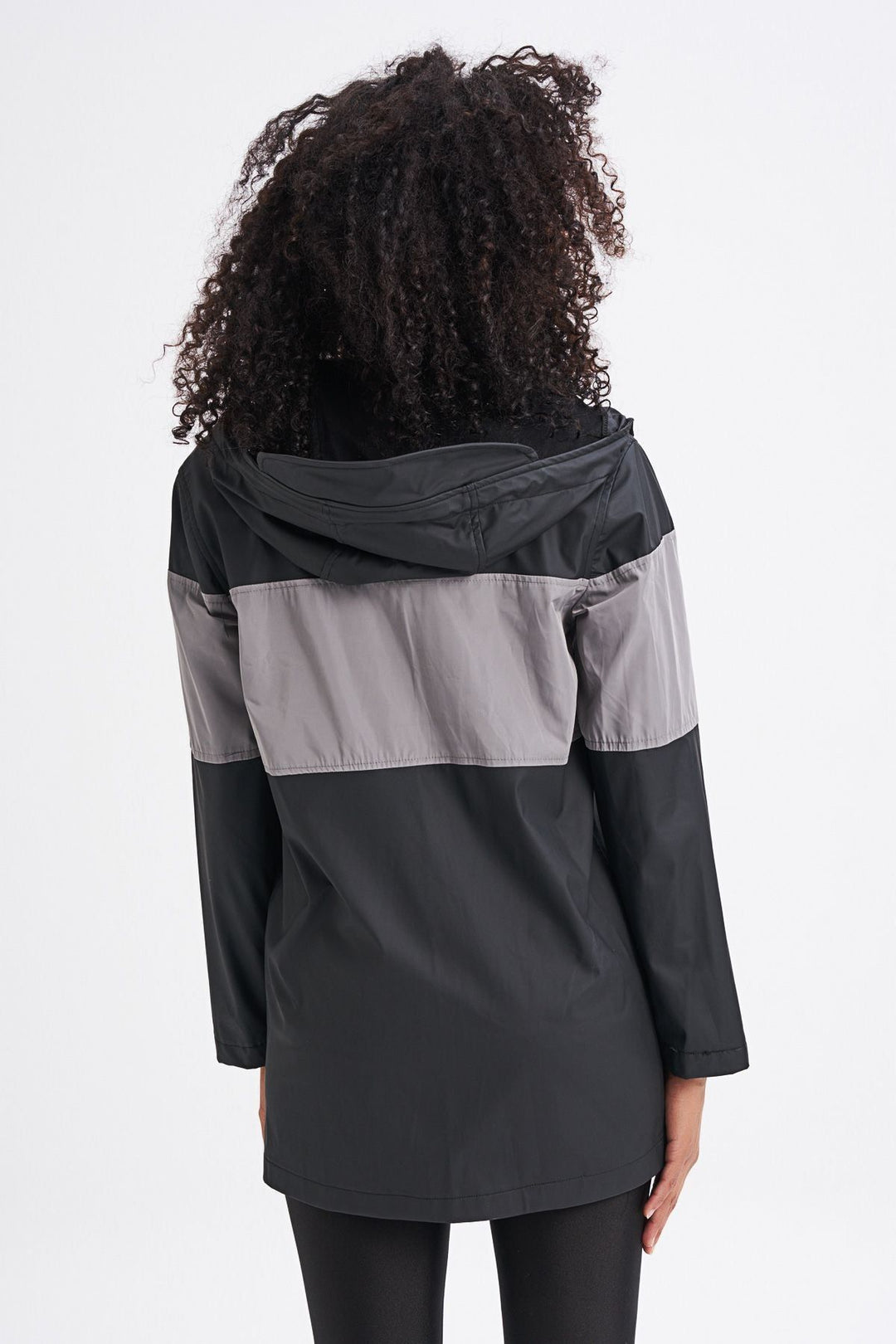 Hooded Pocket Raincoat Black