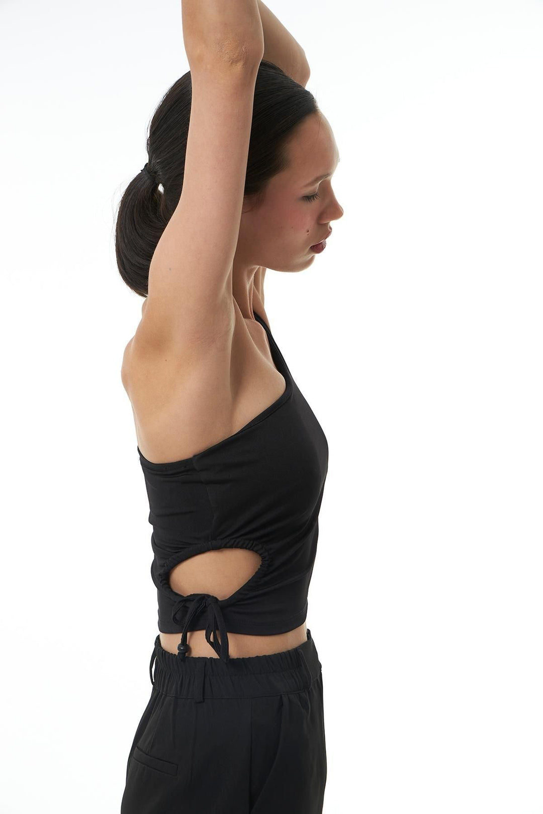 Dekolteli Tek Omuz Bluz Siyah