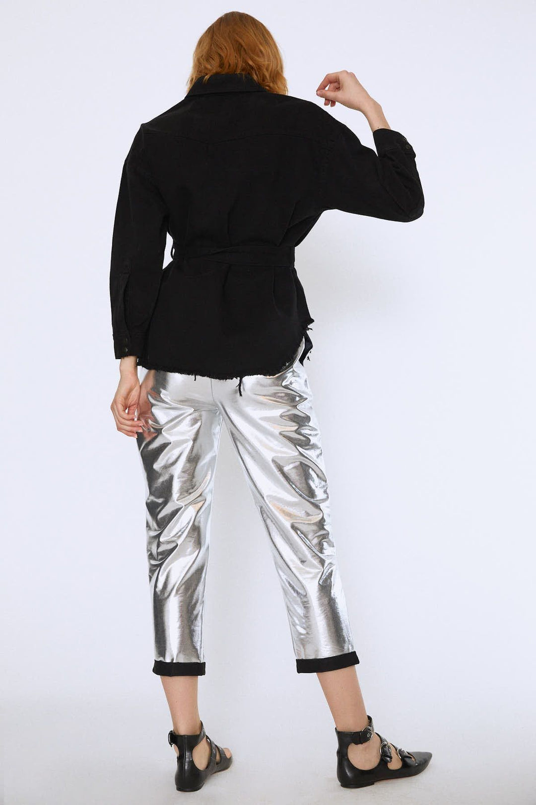 Belted Gabardine Jacket Black