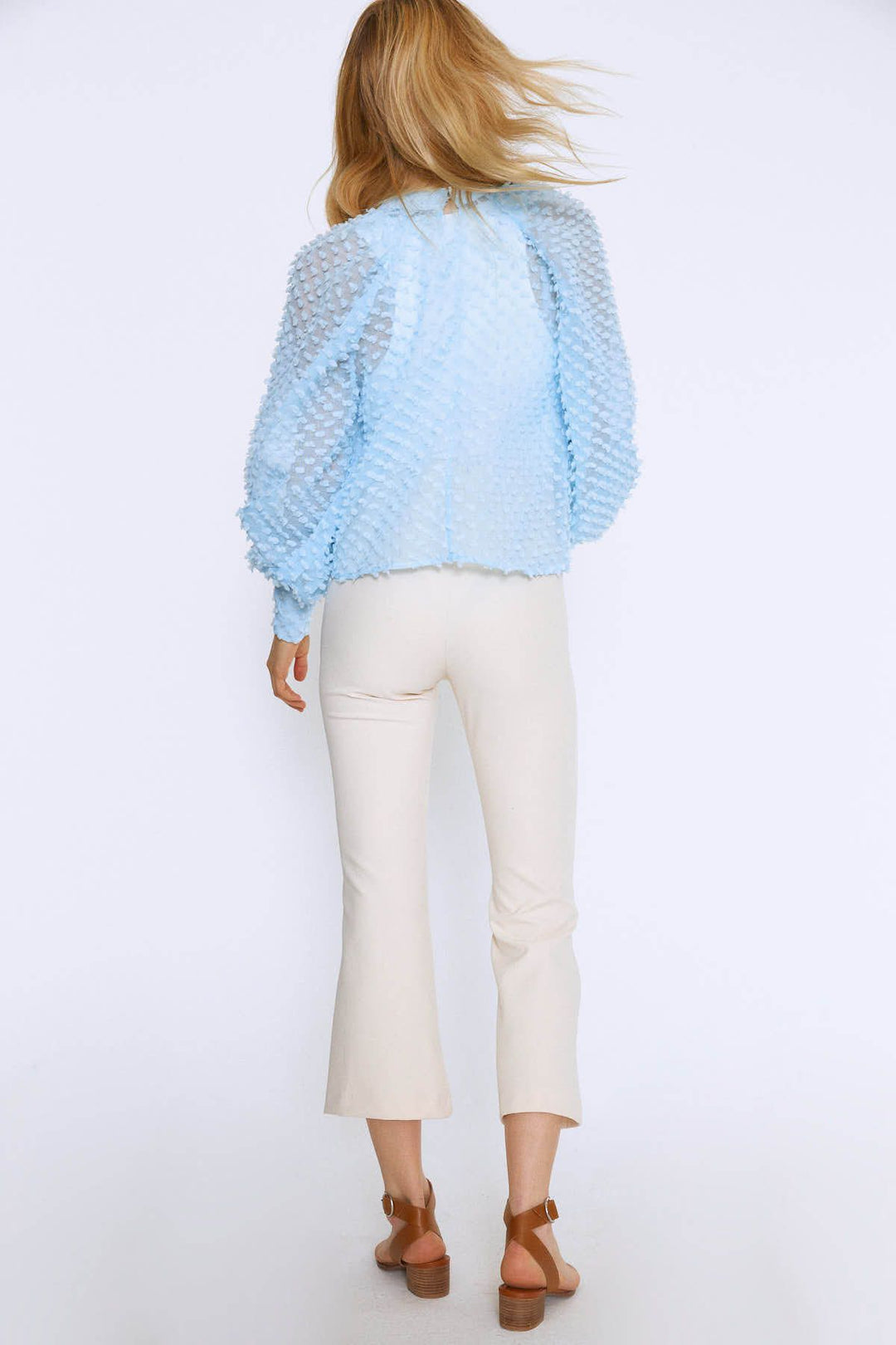 Balloon Sleeve Blouse Baby Blue