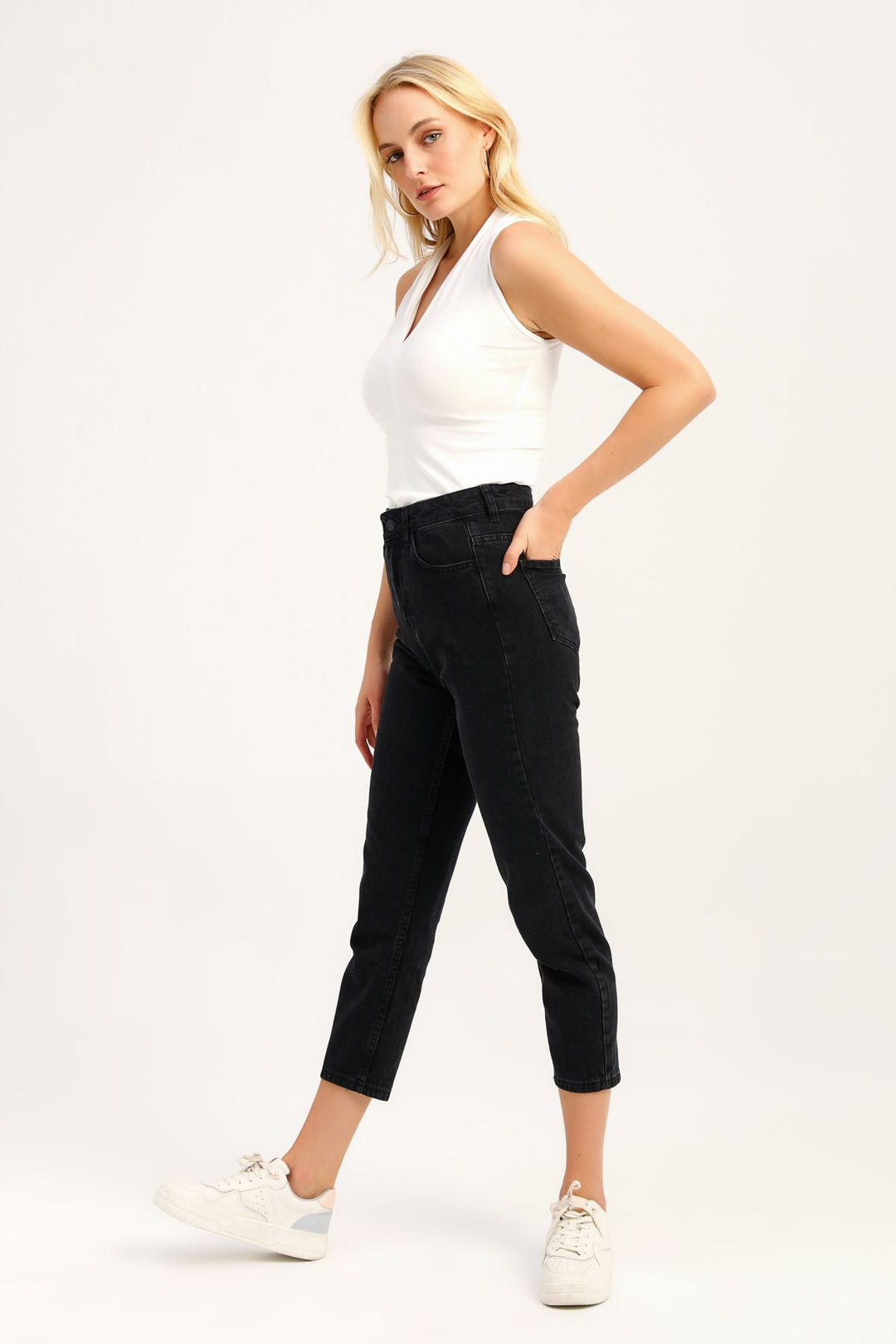 V Neck Bodysuit Ecru