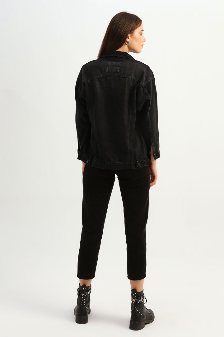Boyfriend Denim Jacket Anthracite
