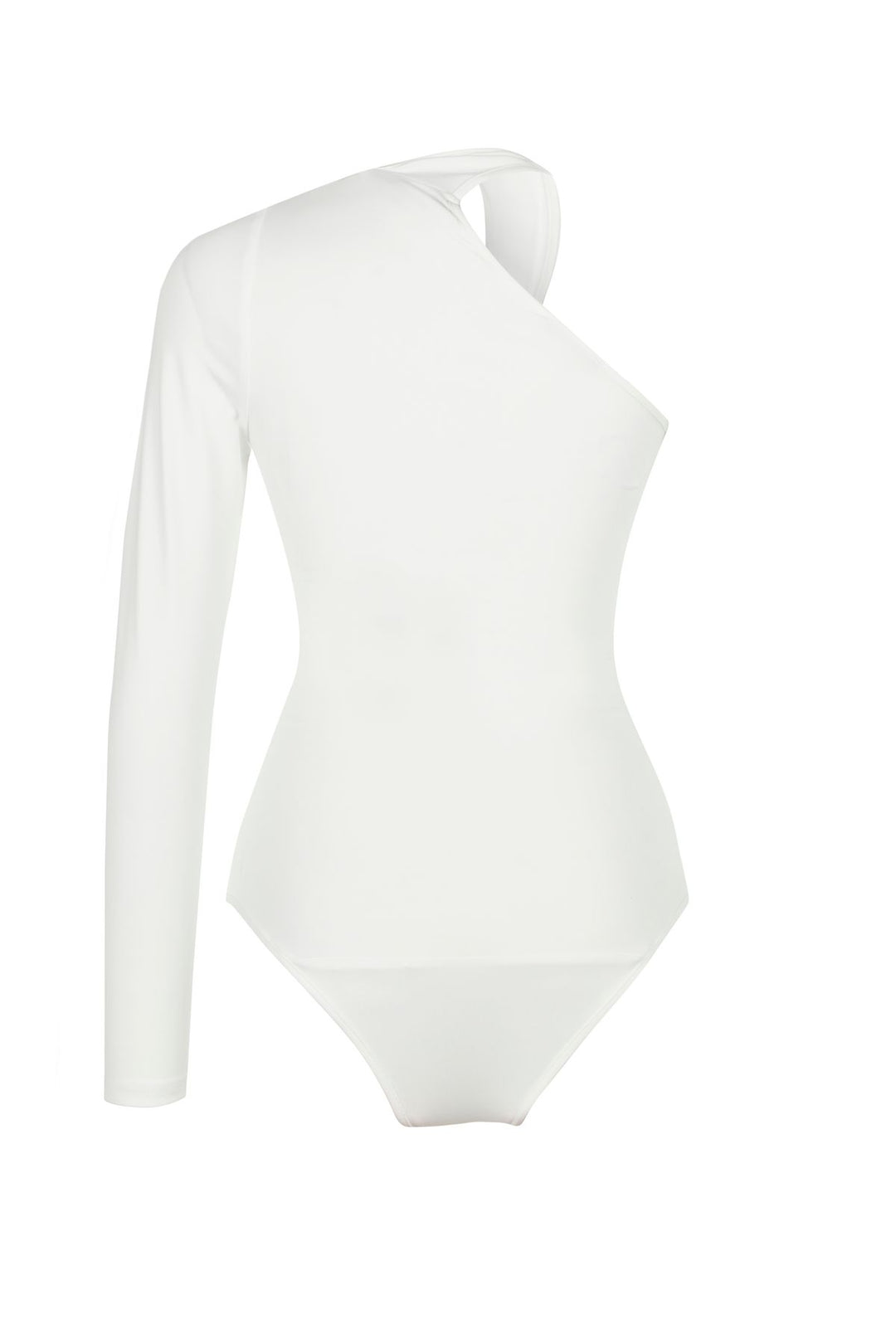 Asymmetric Sleeve Bodysuit Ecru