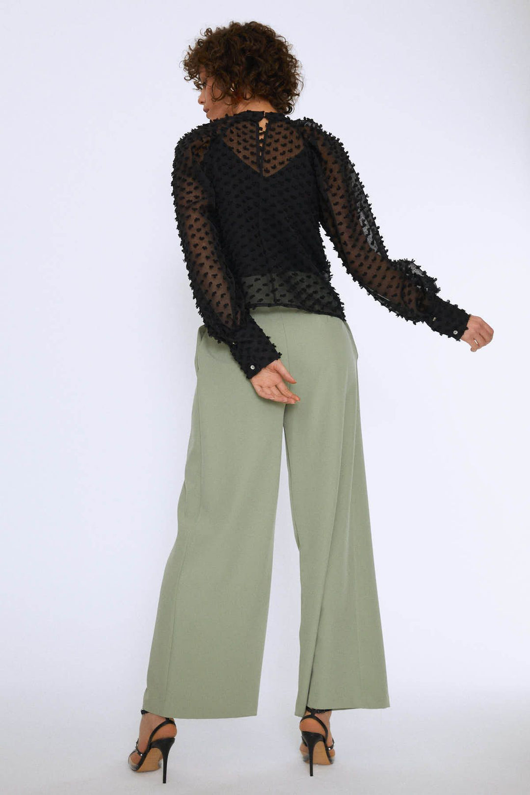 Balloon Sleeve Blouse Black