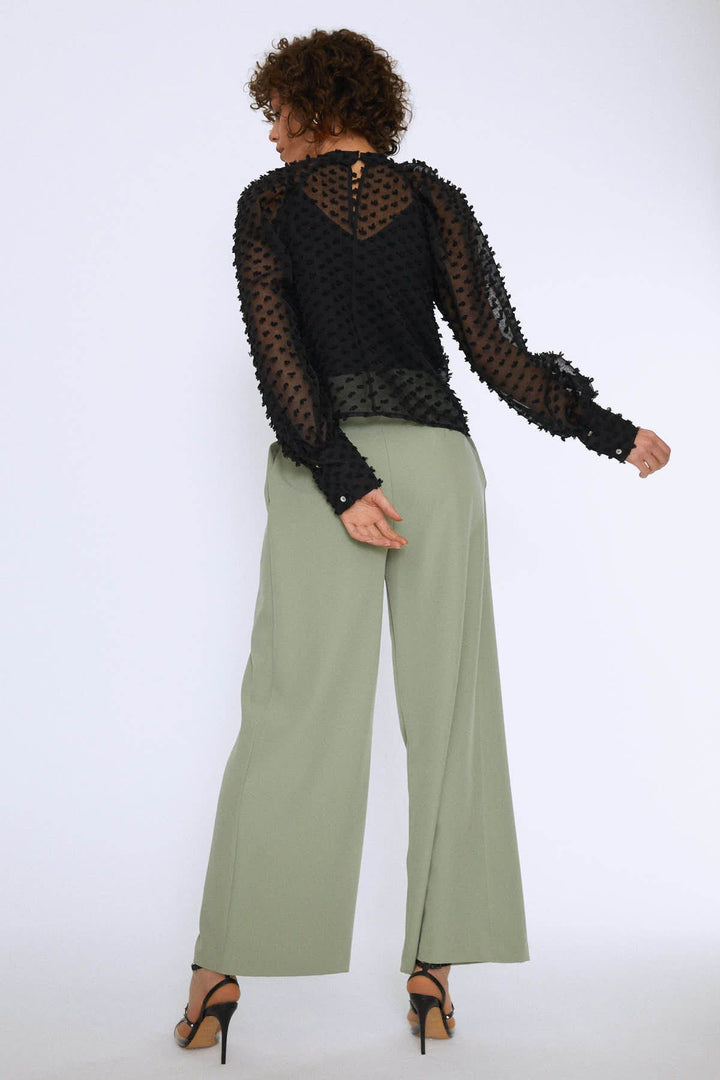 Balloon Sleeve Blouse Black