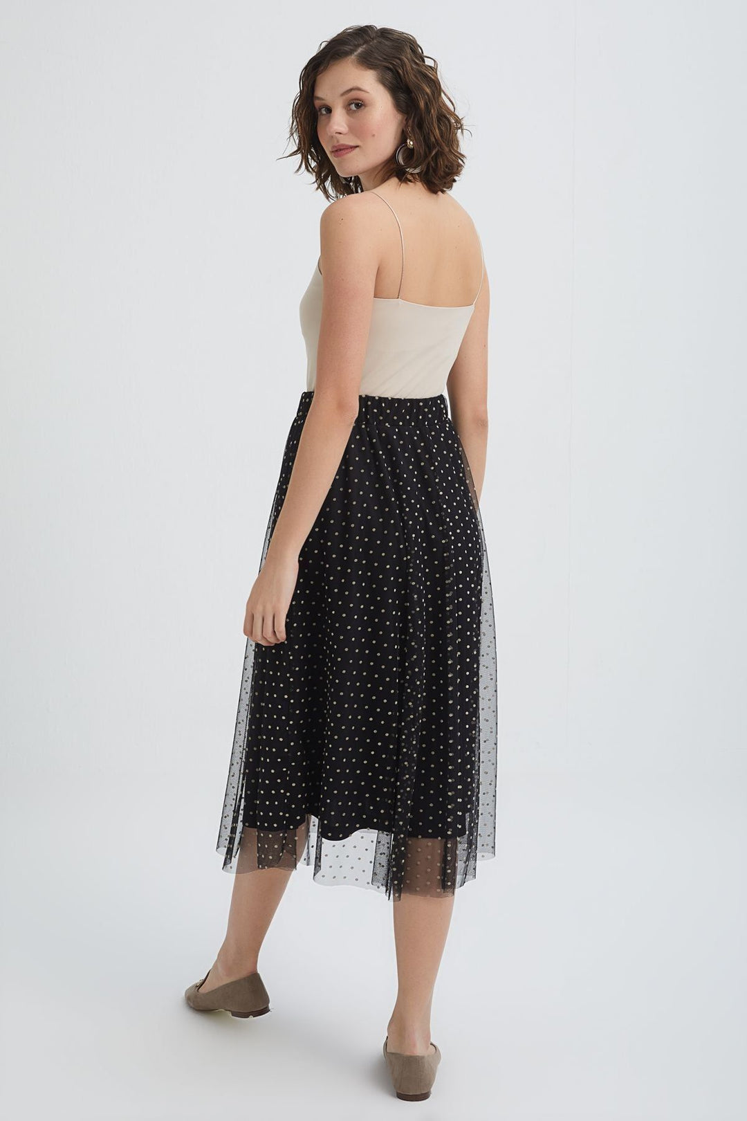 Polka Dot Tulle Skirt Black