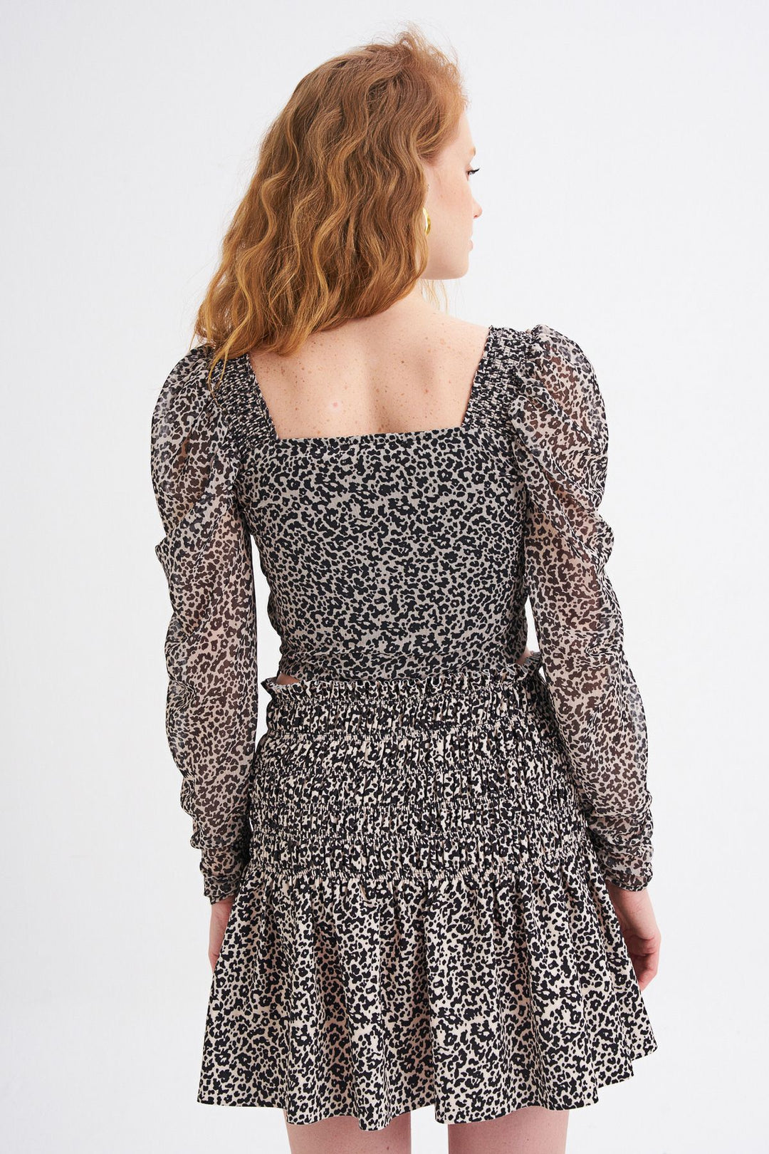 Gipeli Kare Yaka Bluz Bej